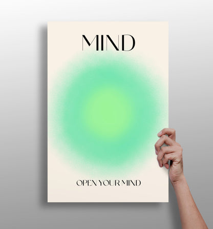 Mind typographic metal wall art