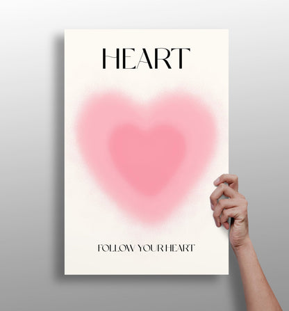 Heart aluminum metal wall art print