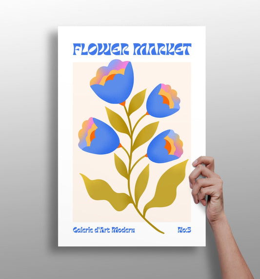 Modern flower aluminum metal wall art print