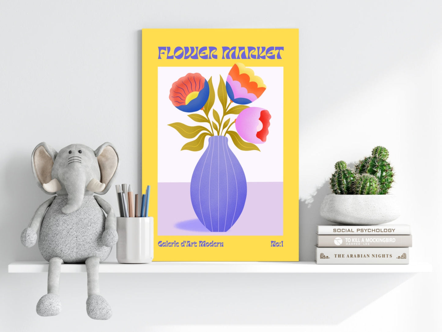 Modern Art Gallery Flower V4 Metal Wall Art