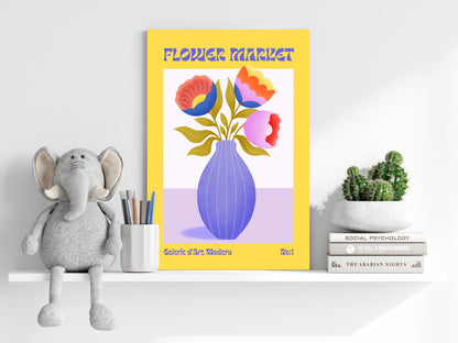 Modern Art Gallery Flower V4 Metal Wall Art