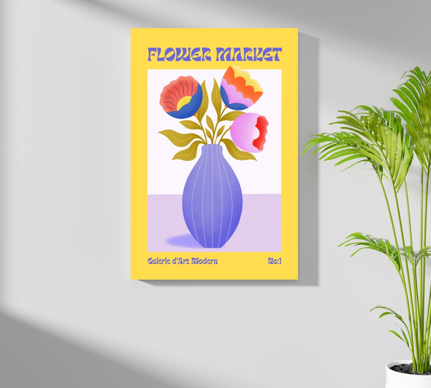 Modern Art Gallery Flower V4 Metal Wall Art