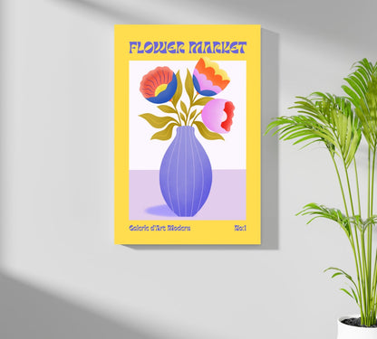 Modern Art Gallery Flower V4 Metal Wall Art