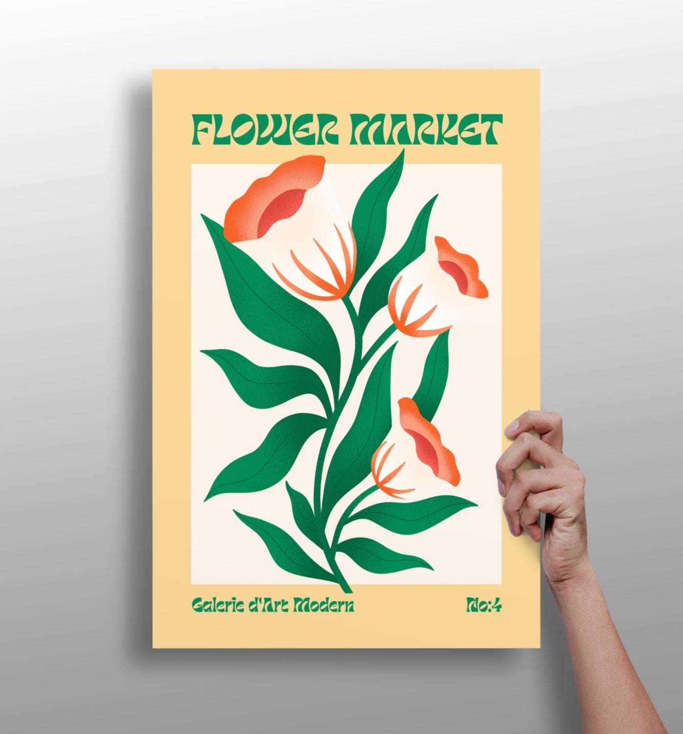 Modern gallery-style flower metal wall art