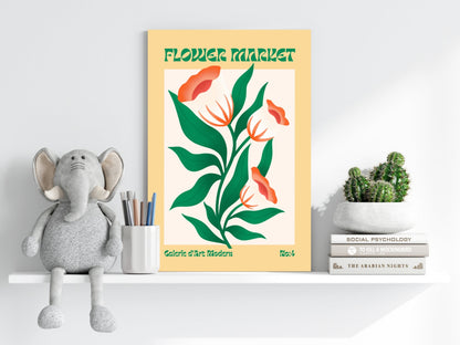 Modern Art Gallery Flower V3 Metal Wall Art