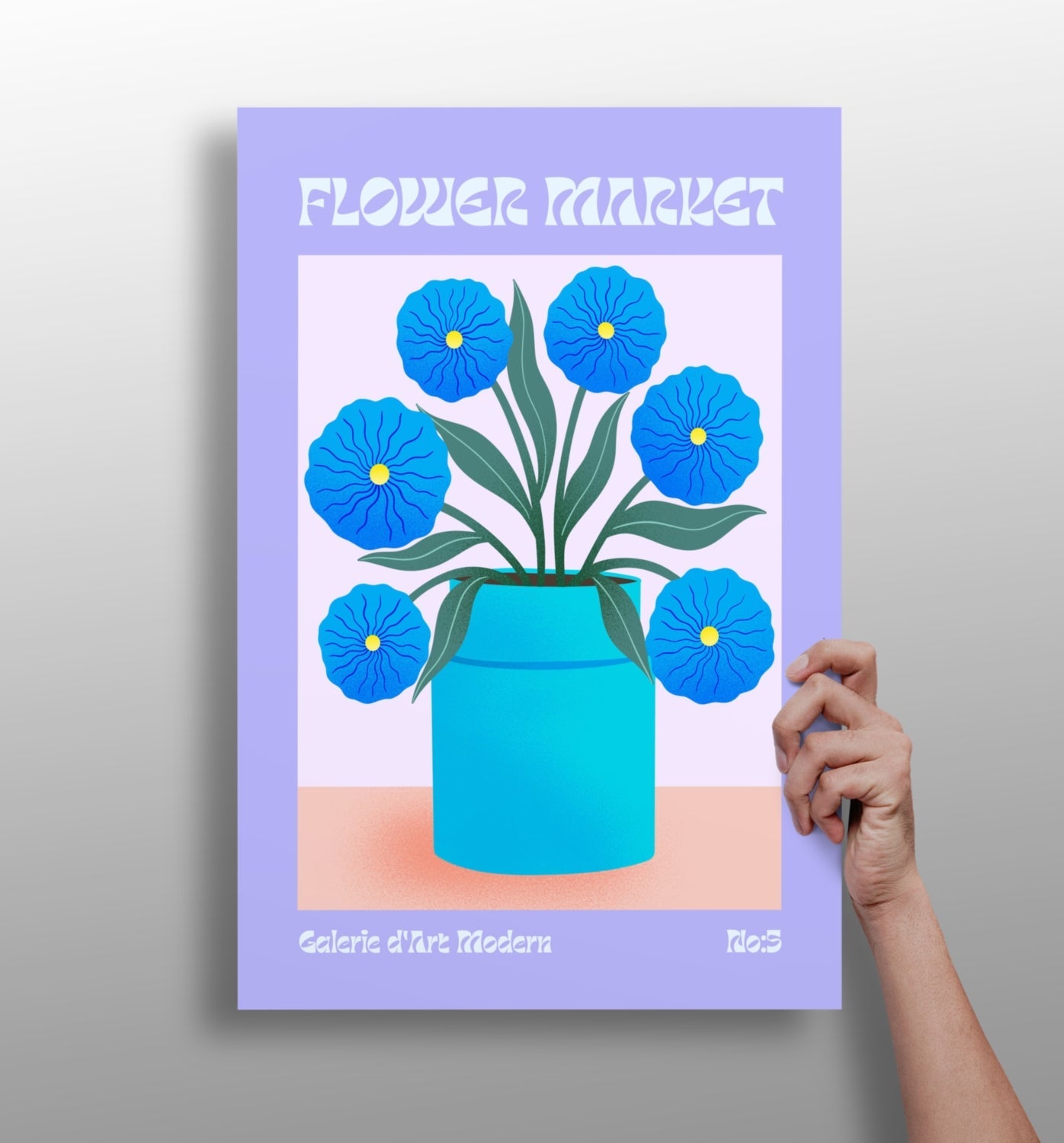 Modern gallery-style flower metal wall art
