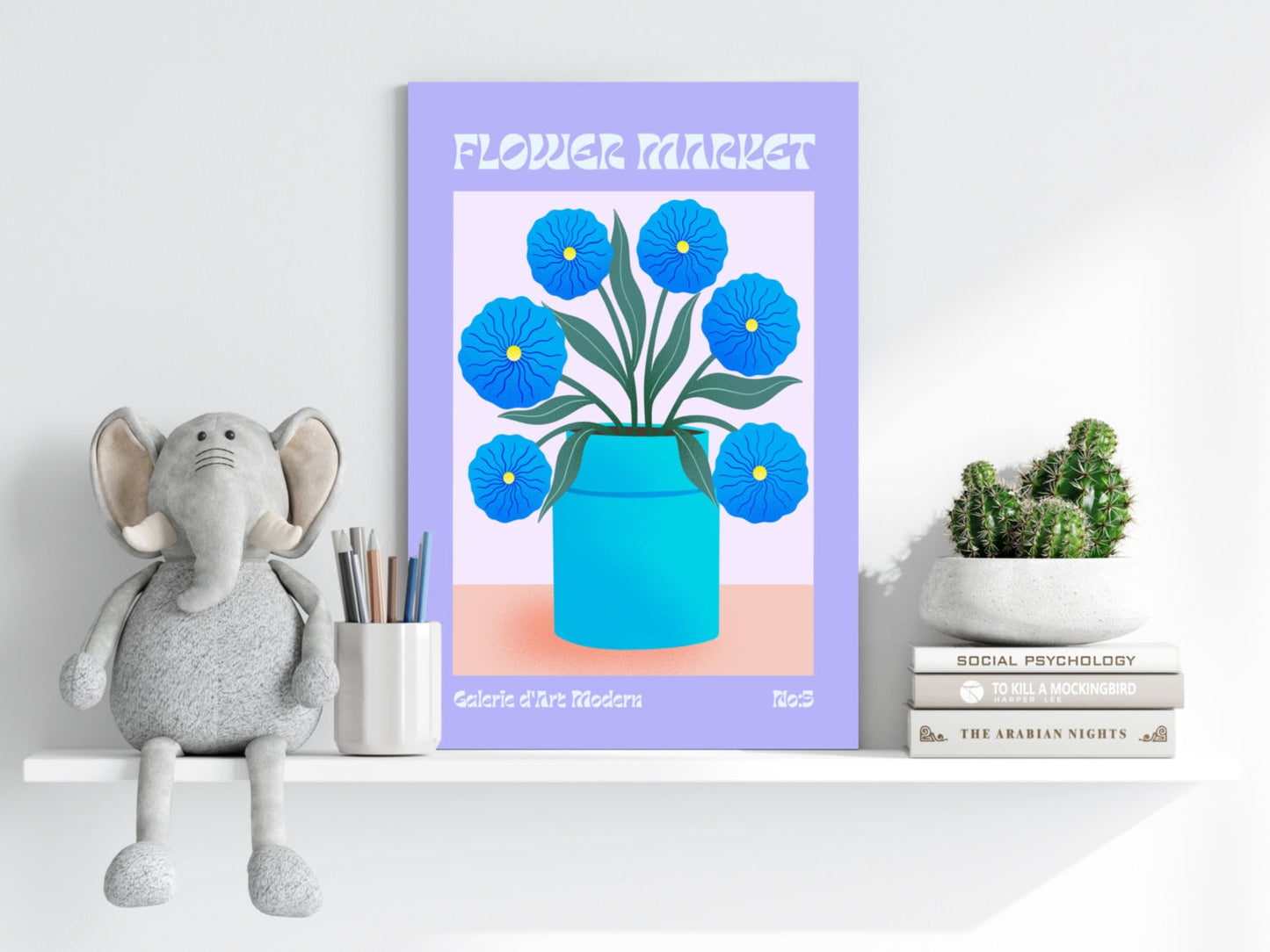 Modern Art Gallery Flower Metal Wall Art