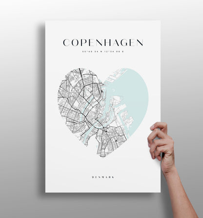 Copenhagen skyline metal wall art