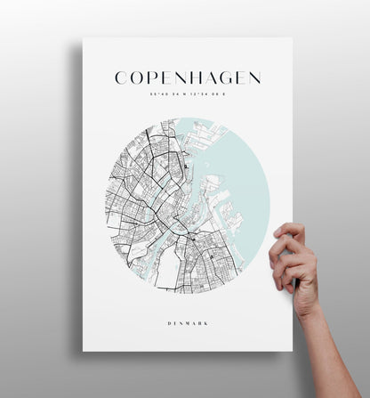Copenhagen skyline metal wall art