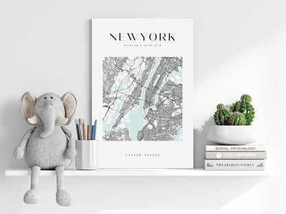 New York Downtown Metal Wall Art