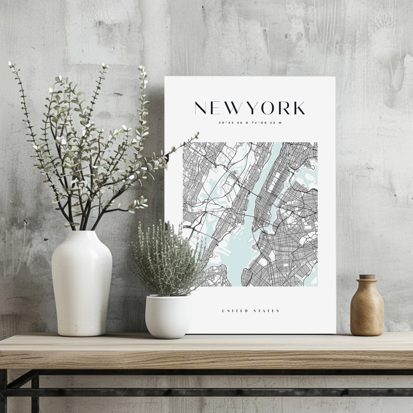 New York Downtown Metal Wall Art