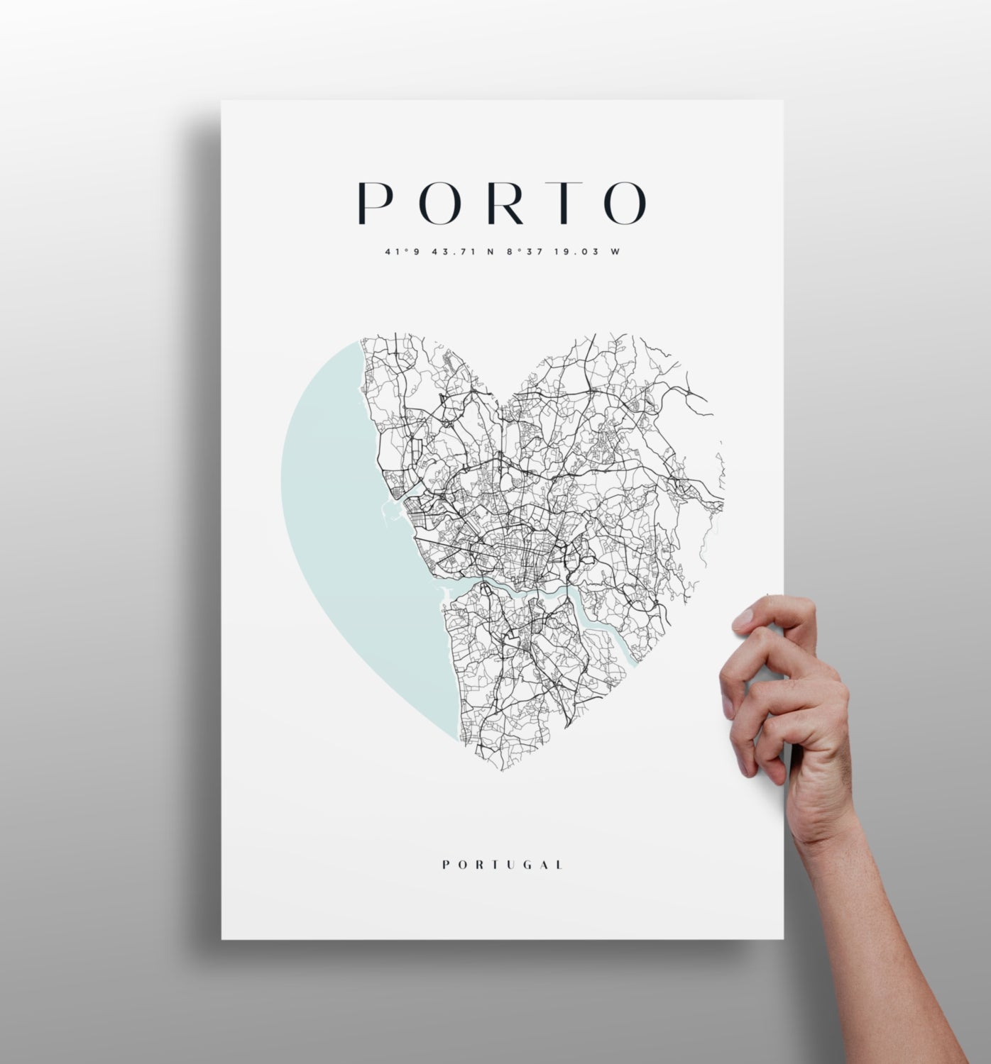 Porto skyline metal wall art