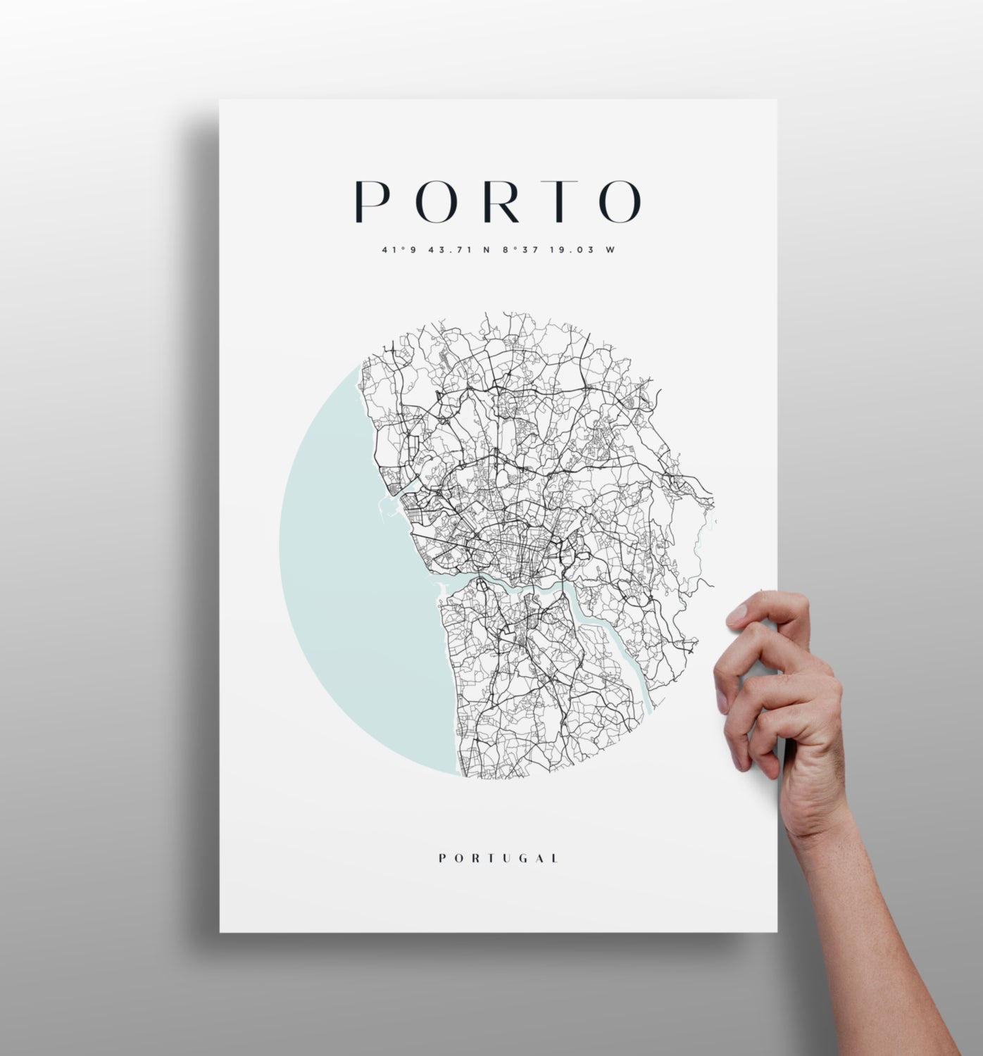 Porto skyline metal wall art