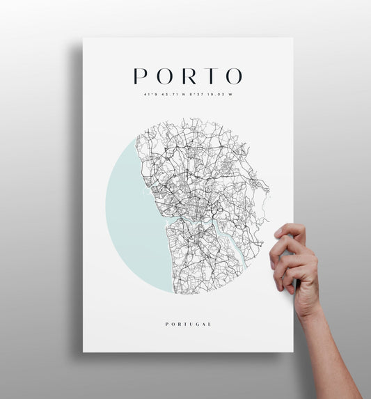 Porto skyline metal wall art