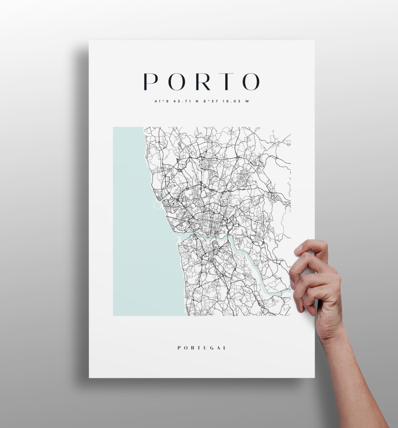Porto skyline metal wall art