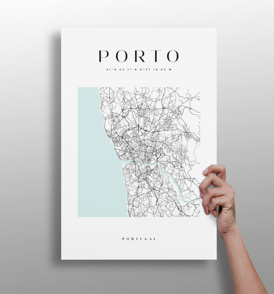 Porto skyline metal wall art