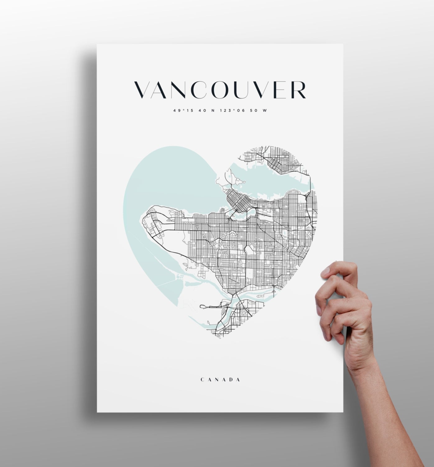 Vancouver skyline metal wall art