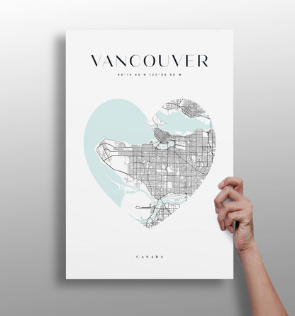 Vancouver skyline metal wall art