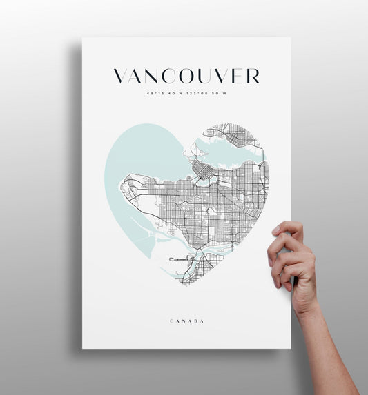 Vancouver skyline metal wall art