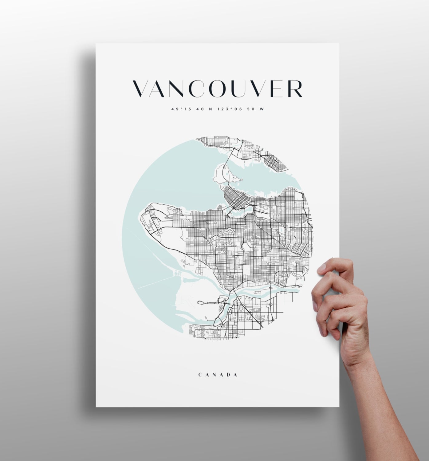 Vancouver skyline metal wall art