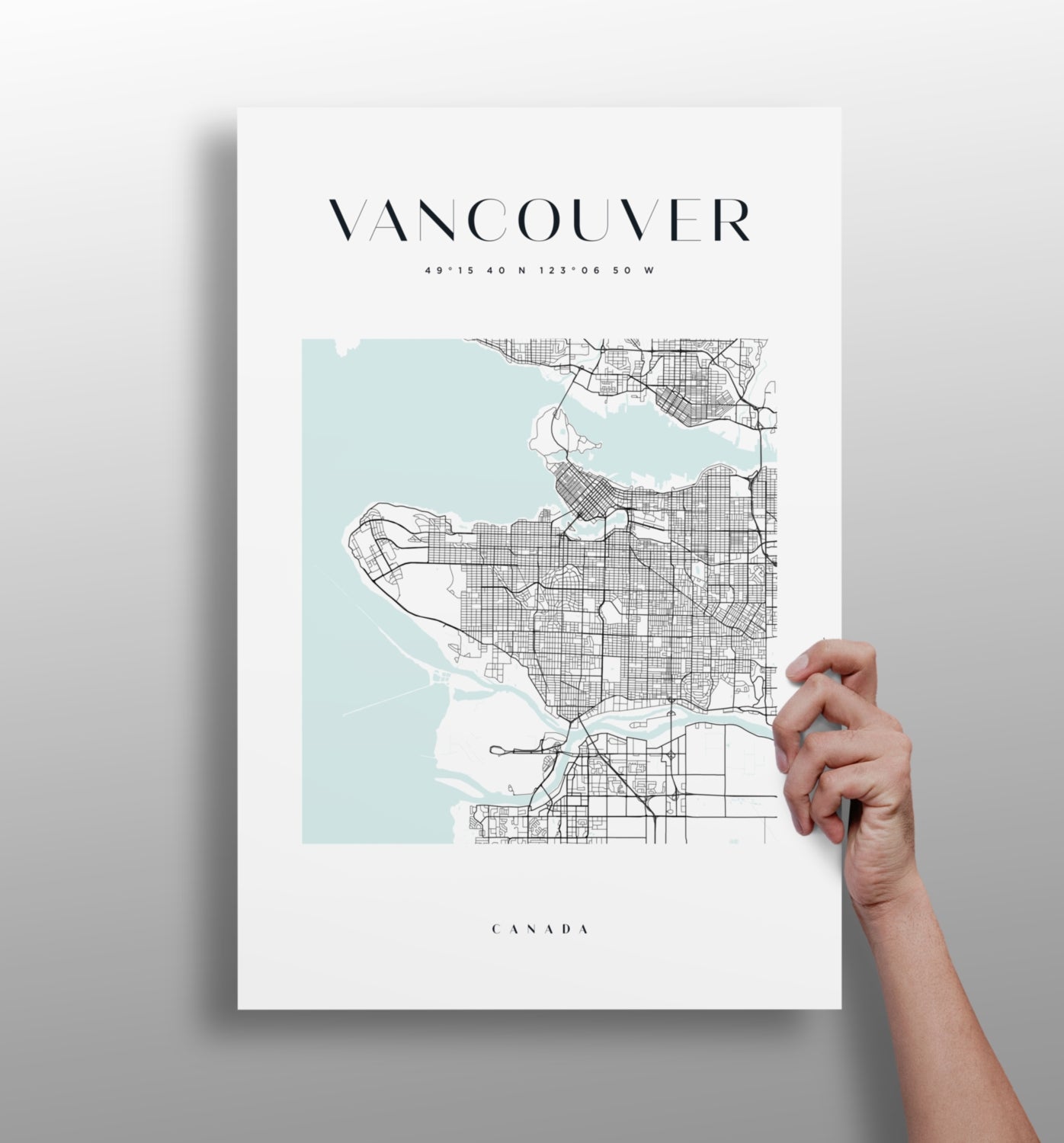 Vancouver skyline metal wall art