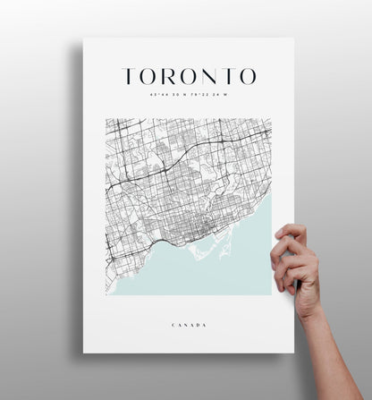 Toronto cityscape aluminum metal wall art print in matte finish
