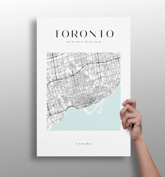 Toronto cityscape aluminum metal wall art print in matte finish