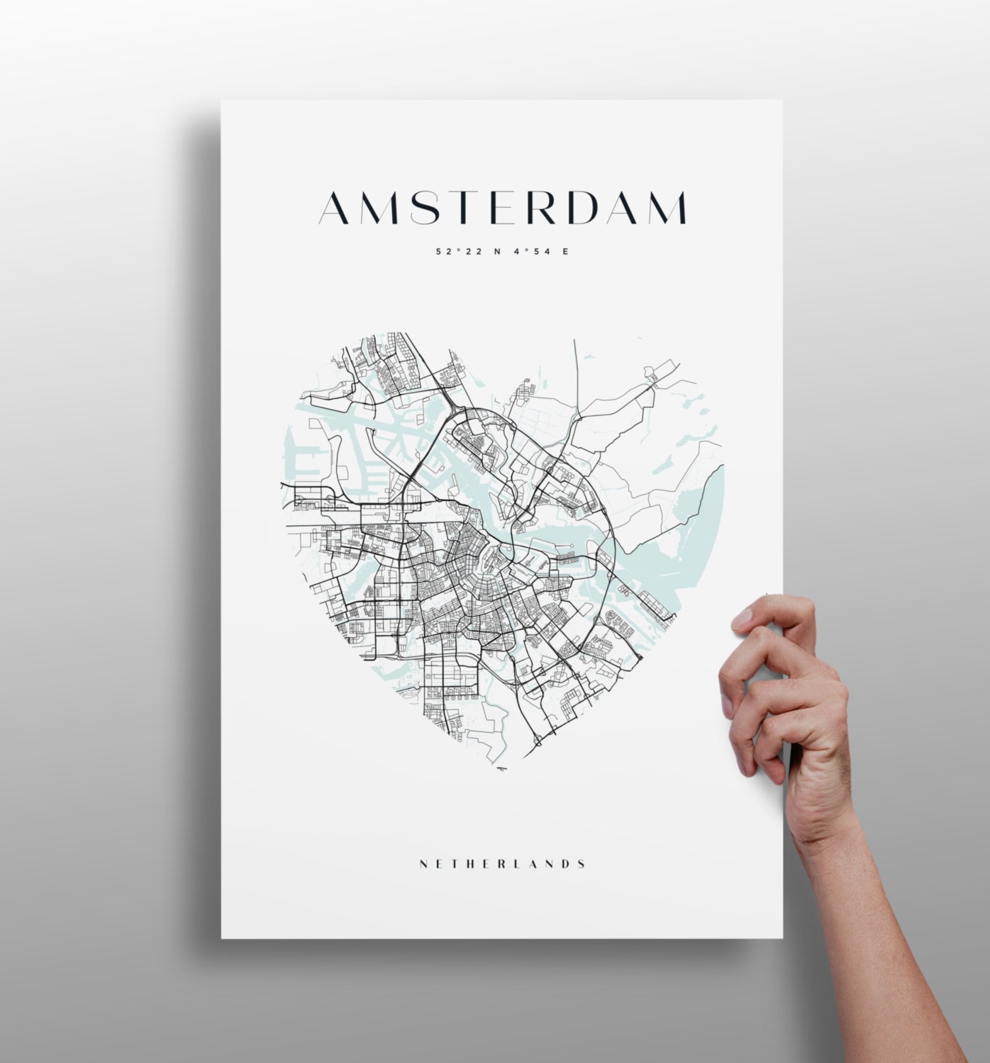 Amsterdam skyline metal wall art panel
