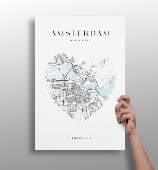 Amsterdam skyline metal wall art panel