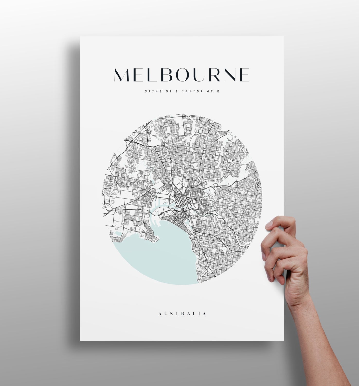 Melbourne skyline metal wall art panel