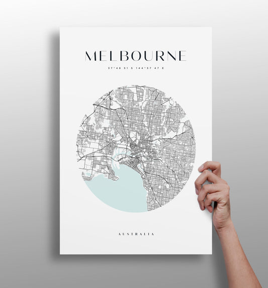 Melbourne skyline metal wall art panel