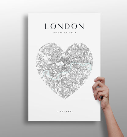 London cityscape aluminum metal wall art print in matte finish