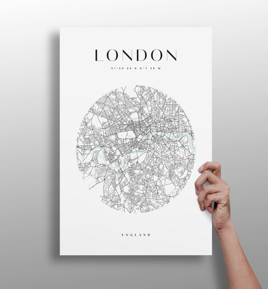 London cityscape aluminum metal wall art print in matte finish