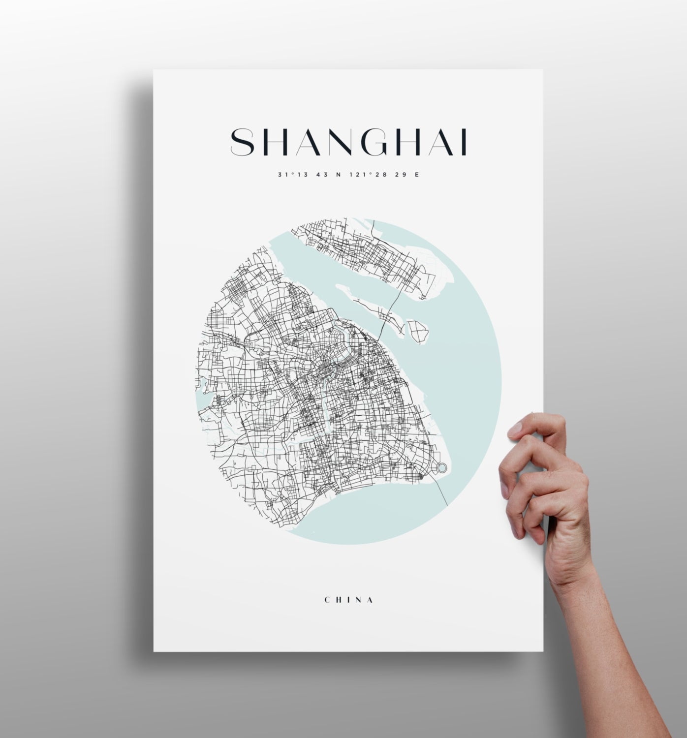 Shanghai skyline metal wall art