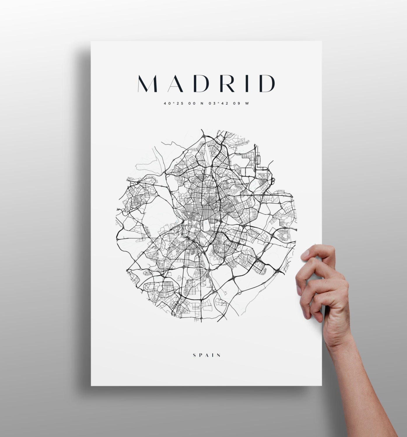 Madrid skyline metal wall art