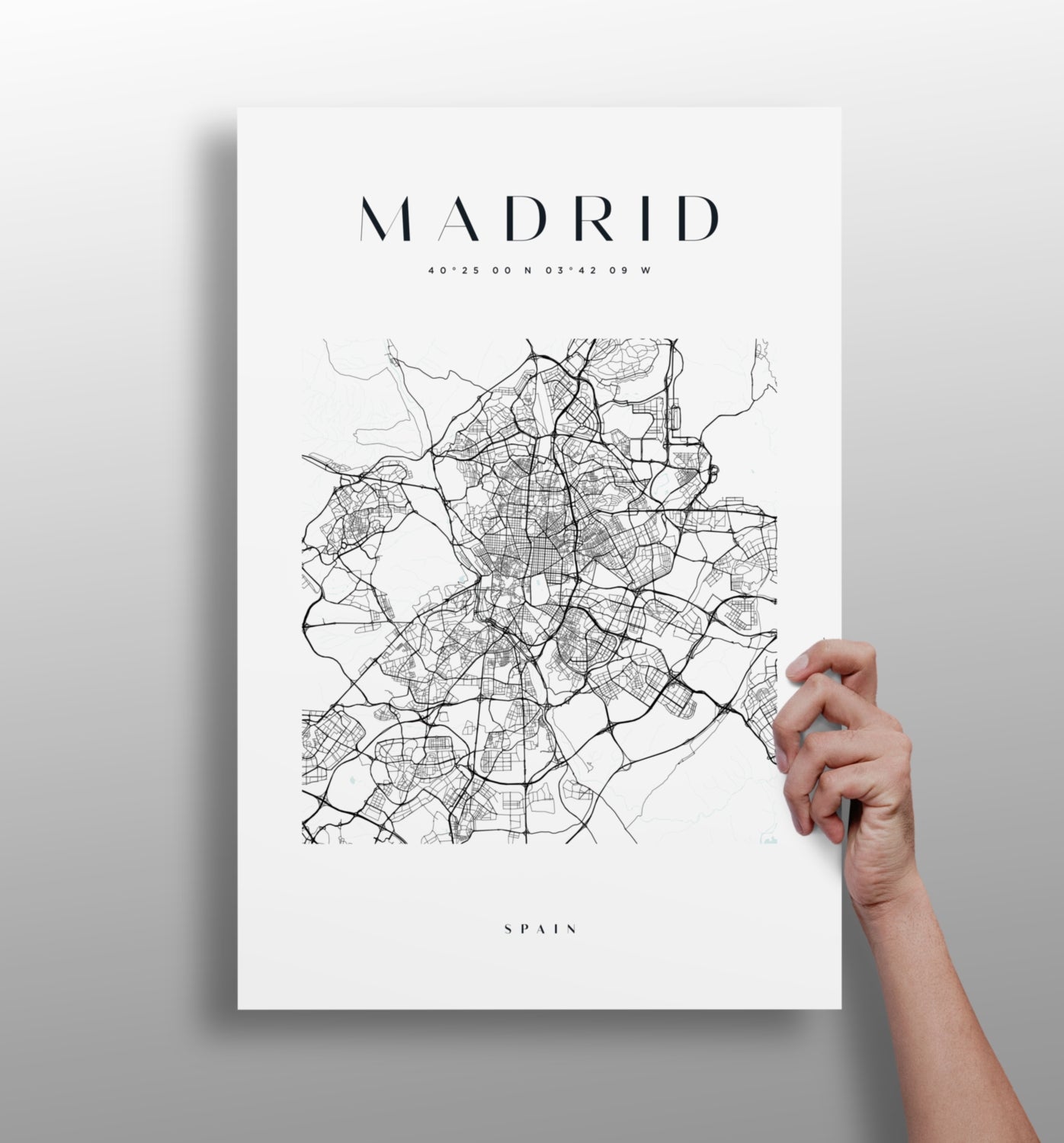 Madrid skyline metal wall art