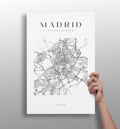 Madrid skyline metal wall art