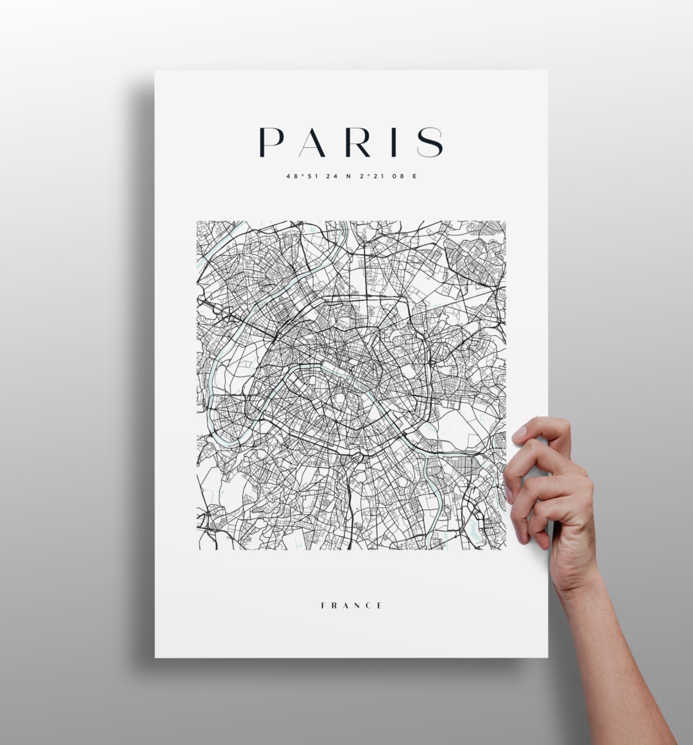 Paris cityscape aluminum metal wall art print in matte finish