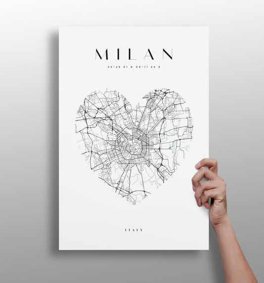 Milan skyline metal wall art panel
