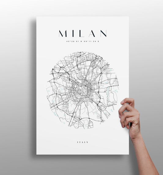 Milan skyline metal wall art