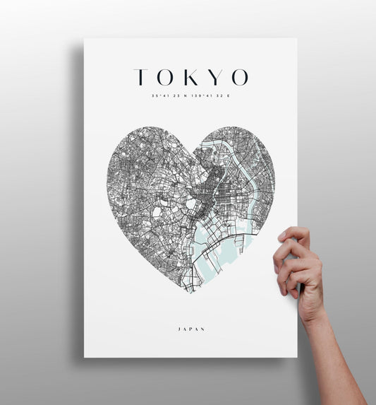 Tokyo cityscape aluminum metal wall art print in matte finish