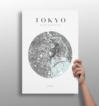Tokyo cityscape aluminum metal wall art print in matte finish