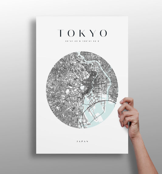 Tokyo cityscape aluminum metal wall art print in matte finish