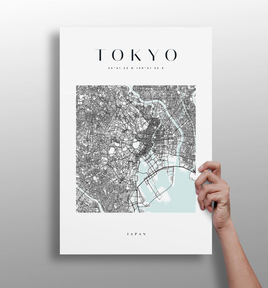 Tokyo cityscape aluminum metal wall art print in matte finish