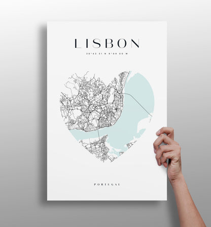 Lisbon Skyline Metal Wall Art print