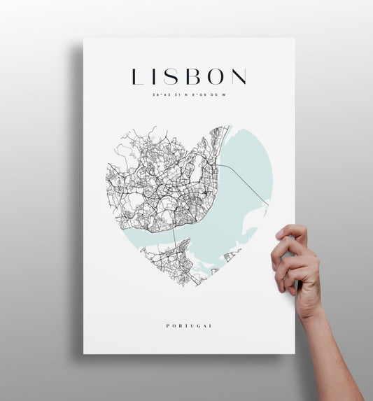 Lisbon Skyline Metal Wall Art print