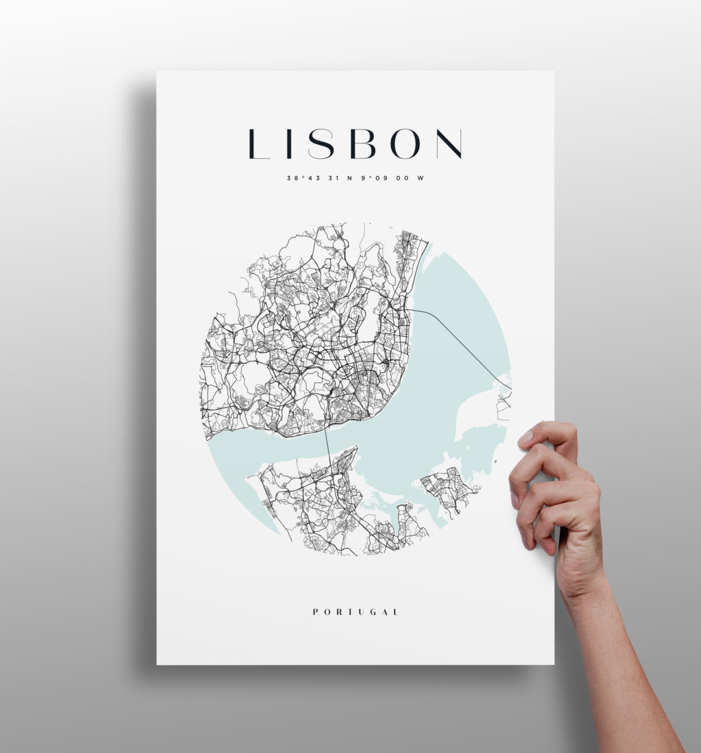 Lisbon skyline aluminum metal wall art