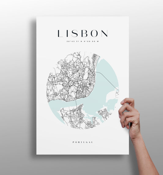 Lisbon skyline aluminum metal wall art