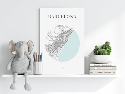 Barcelona Skyline Metal Wall Art
