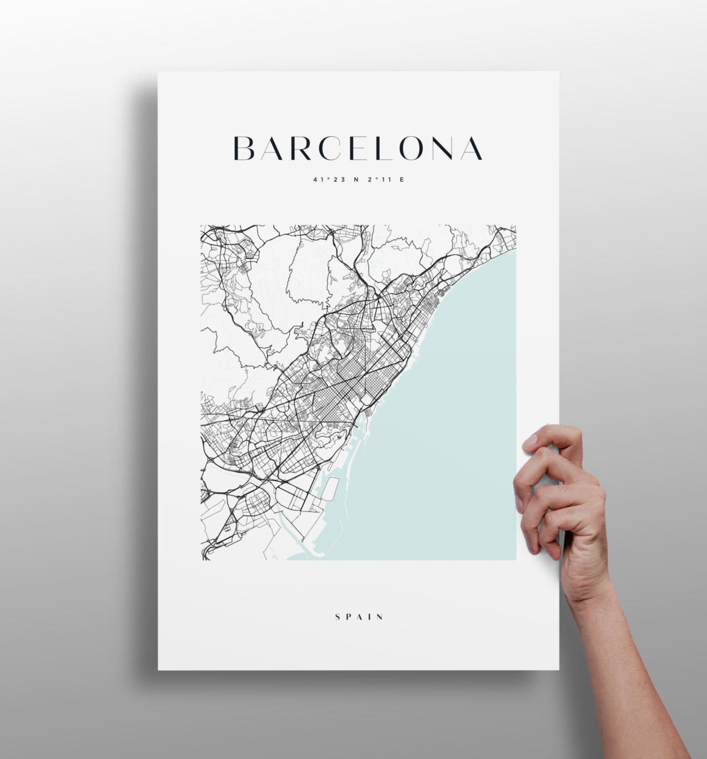 Barcelona skyline metal wall art